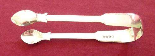 Pair of Georgian silver tongs