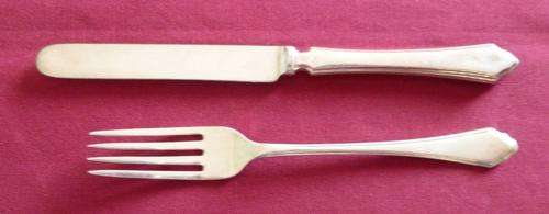 Silver child's knife and fork