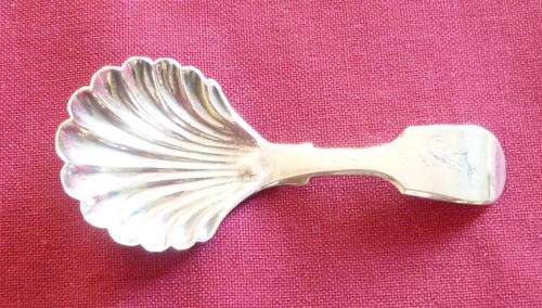 Victorian silver plated caddy spoon
