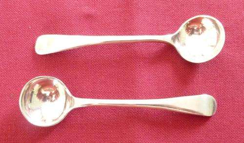 Pair of silver plated salt spoons