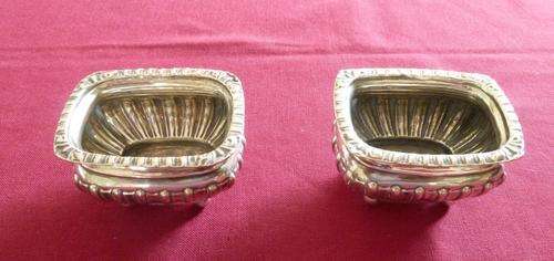 Pair Edwardian silver salts