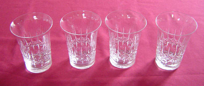 Four Webb crystal tumblers