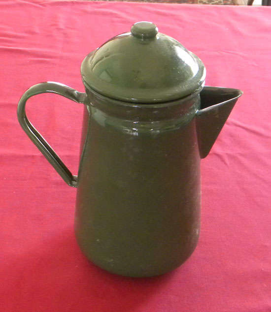 Lovely green enamel coffee pot