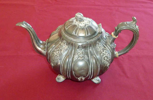 Lovely old victorian pewter teapot