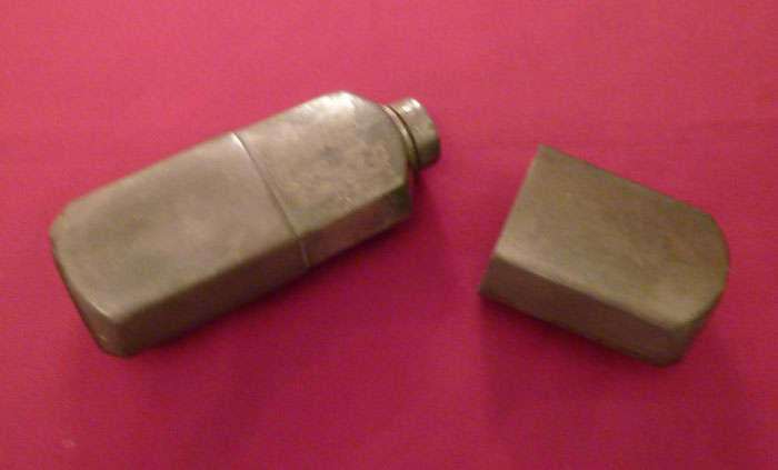 Old pewter hip flask