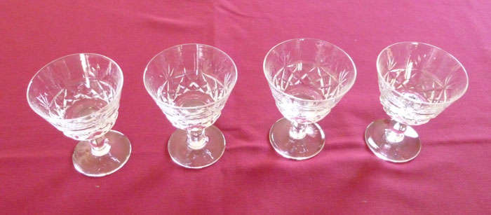 Set of four Brierley port glasses