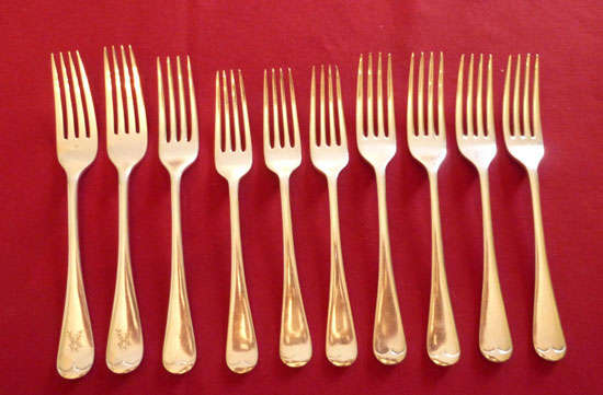 10 quality silver plated dessert forks