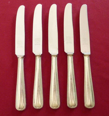 Set of silver plated butter knives