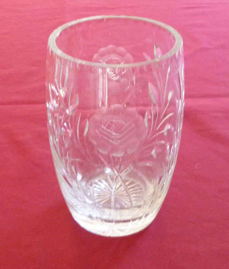 Rose-cut crystal vase