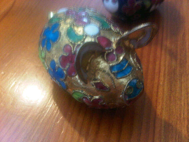 A Lovely Gold enamel cloisonne Pig