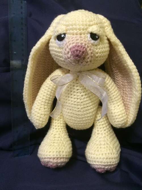 Crocheted Soft Toy - Long Ear Cuddle Bunny