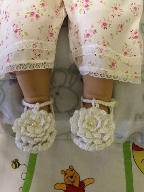 Crocheted Baby Espadrille Shoes (Ideal for Christening)