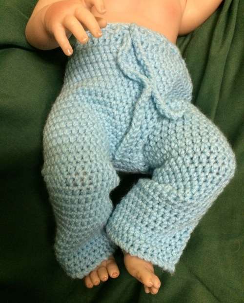 Crocheted Baby Boy Jacket, Pants,  Shoes and Earflap Hat Set (+-3 months)