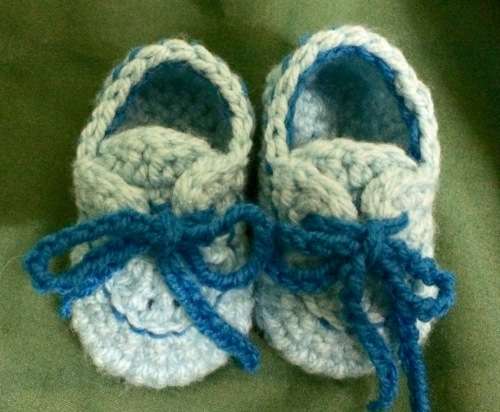 Crocheted Baby Boy Jacket, Pants,  Shoes and Earflap Hat Set (+-3 months)