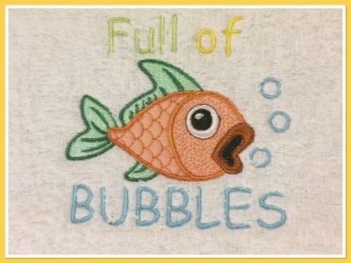 'Full of Bubbles'  Burp Nappy (Spoegdoek)