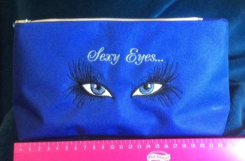 Embroidered Make Up Bag - Waterproof Canvas - Fully Lined