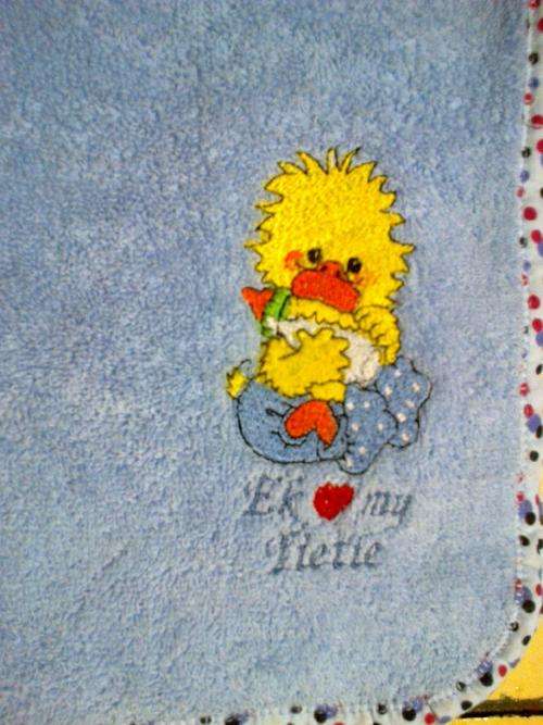 ***SPECIAL***Hungry Duckie Burp/Dribble Nappy with Bias Binding
