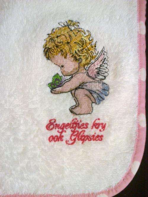 ***On Special***Baby Angel Burp/Dribble Nappy with Bias Binding