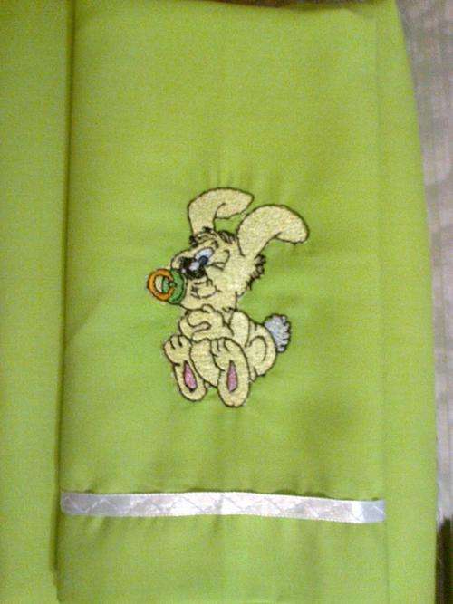 Lime Bunny Fitted Sheet for Baby - Cot