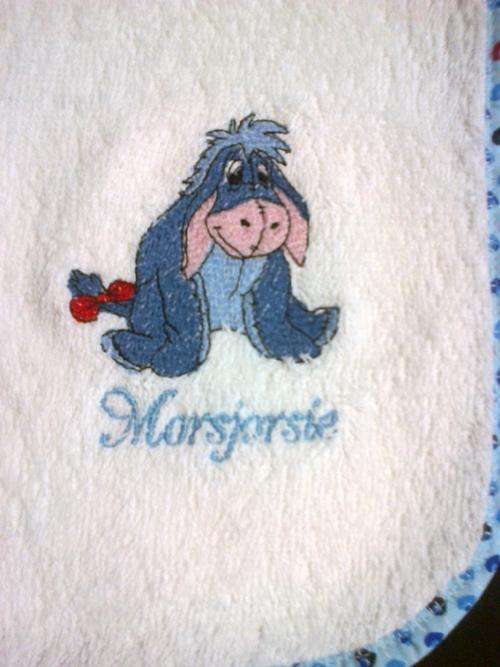 ***On Special***Winnie the Pooh Burp/Dribble Nappy with Bias Binding