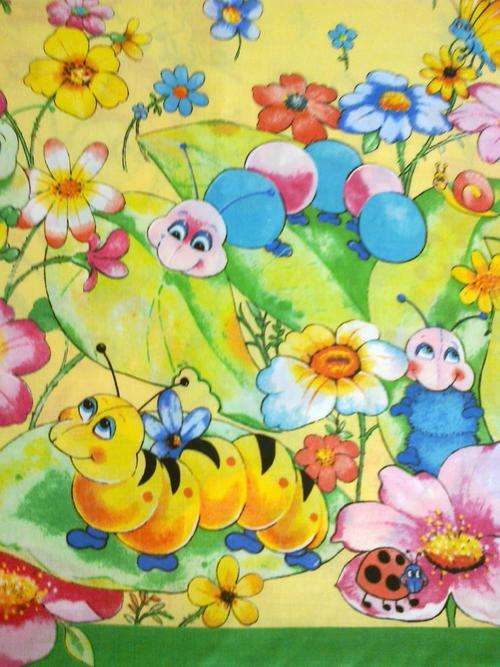 Yellow Duvet Cover for Baby (All kinds of Bugs & Caterpillars)