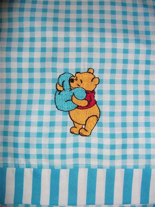 Blue Winnie the Pooh Baby Pillowcase
