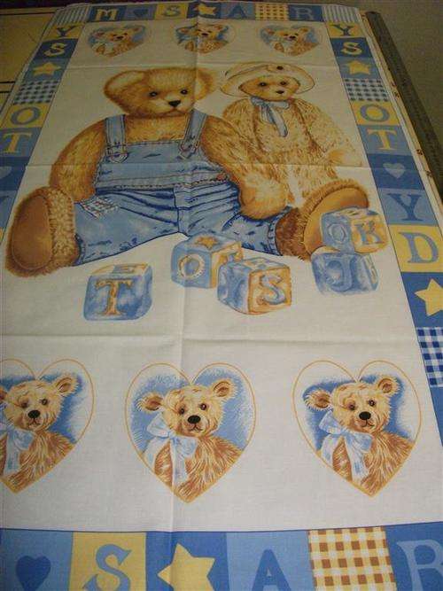 Teddies Quilting Panel - Blue