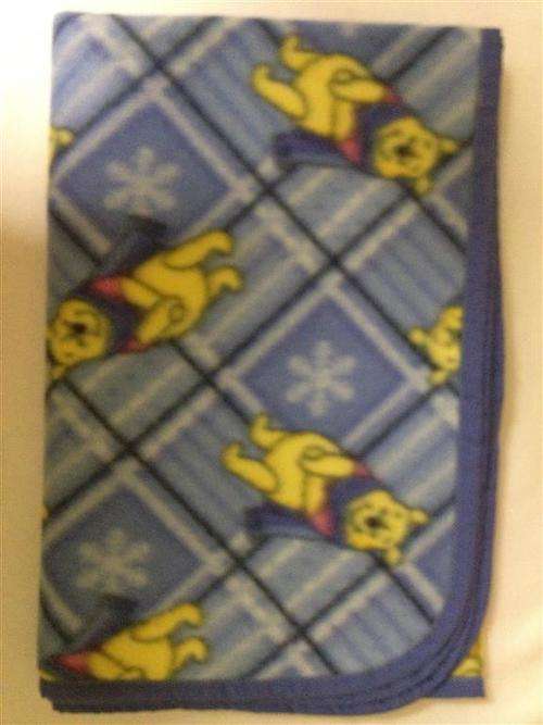 Polar Fleece Blanket with Binding round the Edges - Winnie the Pooh