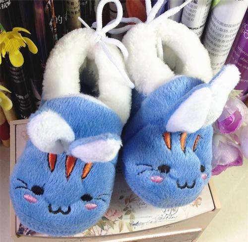 Cutest Warm Winter Baby Slippers - Blue Bunnies - 6 to 12 Months