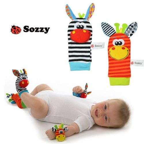 Baby Educational (developmental) Socks & Armband Rattles - Sozzy (Like Lamaze)