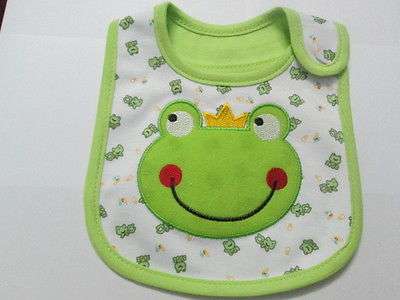 Carter's Appliqued Bib for a Baby Boy - Froggie