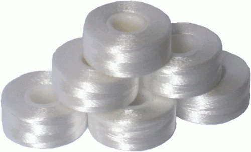 144 (1 Box) Unsided White Prewound Bobbins for an Embroidery Machine
