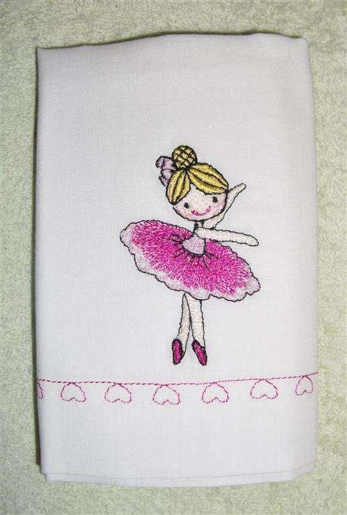 Ballerina Embroidered Baby Pillowcase
