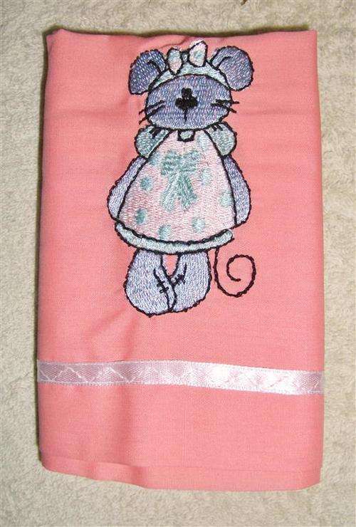 Mouse Embroidered Baby Pillowcase