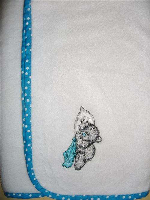 Embroidered Polar Fleece Baby Blanket - Bedtime Tatty Teddy