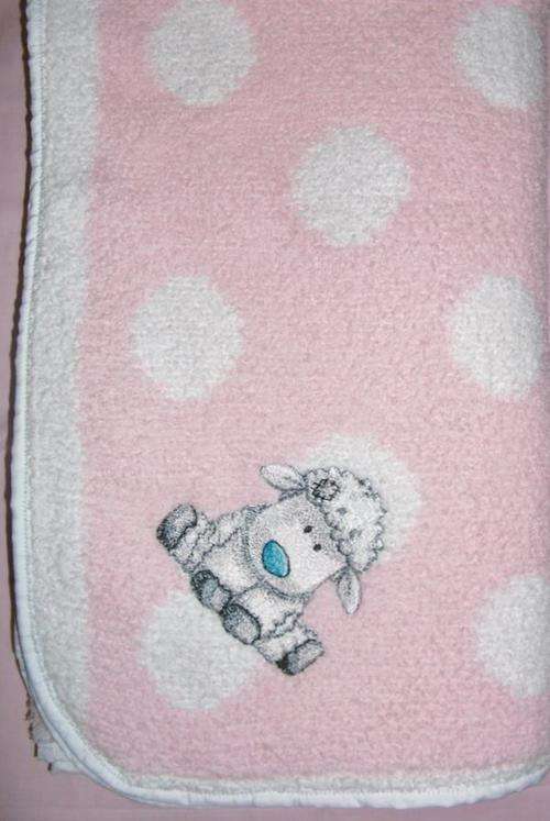 Knitted Fabric Baby Blanket - Tatty Teddy's Blue Nose Friend Cottonsocks