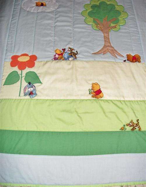 VALUE-FOR-MONEY RANGE - Winnie the Pooh Appliqued Baby Quilt, Bumper & Pillowcase