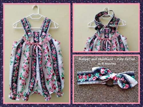 Romper and Headband - Poly Cotton - 6-9 months