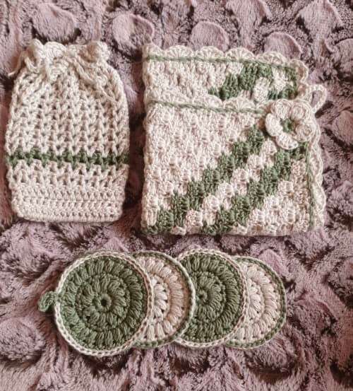 HANDMADE COTTON SPA PAMPER SET - LOVELY GIFT - REUSABLE