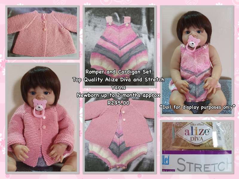 KNITTED BABY ROMPER AND JACKET SET - NEWBORN TO 2 MONTHS+