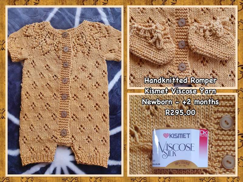 KNITTED BABY ROMPER AND BOOTIES - NEWBORN TO 2 MONTHS+