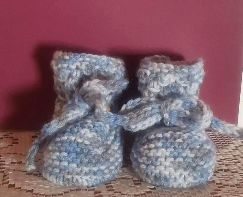 KNITTED BABY MATINEE JACKET AND BOOTIES - NEWBORN TO 3 MONTHS
