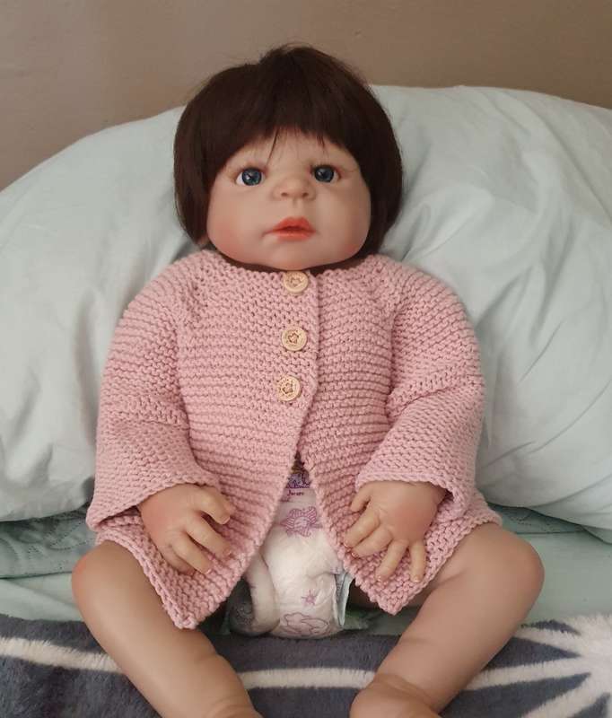 KNITTED BABY MATINEE JACKET - NEWBORN TO 3 MONTHS (PINK)