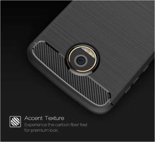 Dayspirit Wire Drawing Carbon Fiber TPU Case for Moto Z2 Play - Black