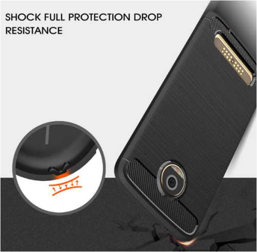 Dayspirit Wire Drawing Carbon Fiber TPU Case for Moto Z2 Play - Black