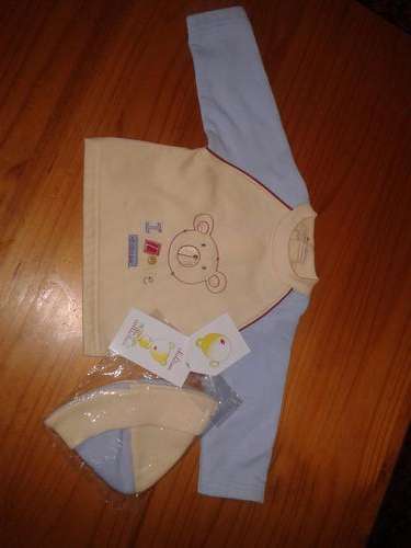 #NEW# Soft Jersey & Cap Set Pale Blue & Lemon 3 months