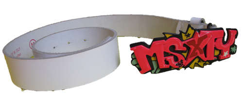 WHITE LEATHER MISS SIXTY BELT