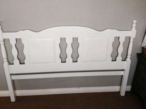 WHITE WOODEN HEADBOARD 183CM WIDE