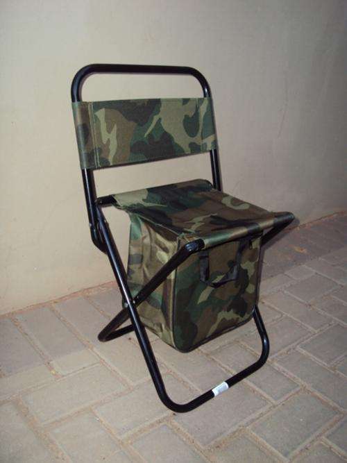 Camo Compact Outdoor Fishing Chair with Storage Pocket