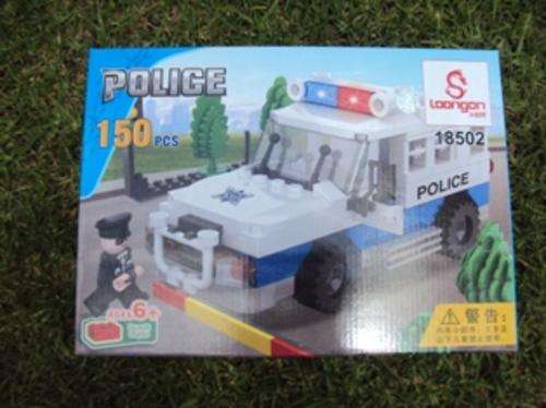 Lego Police Van with Cop, trees and robot